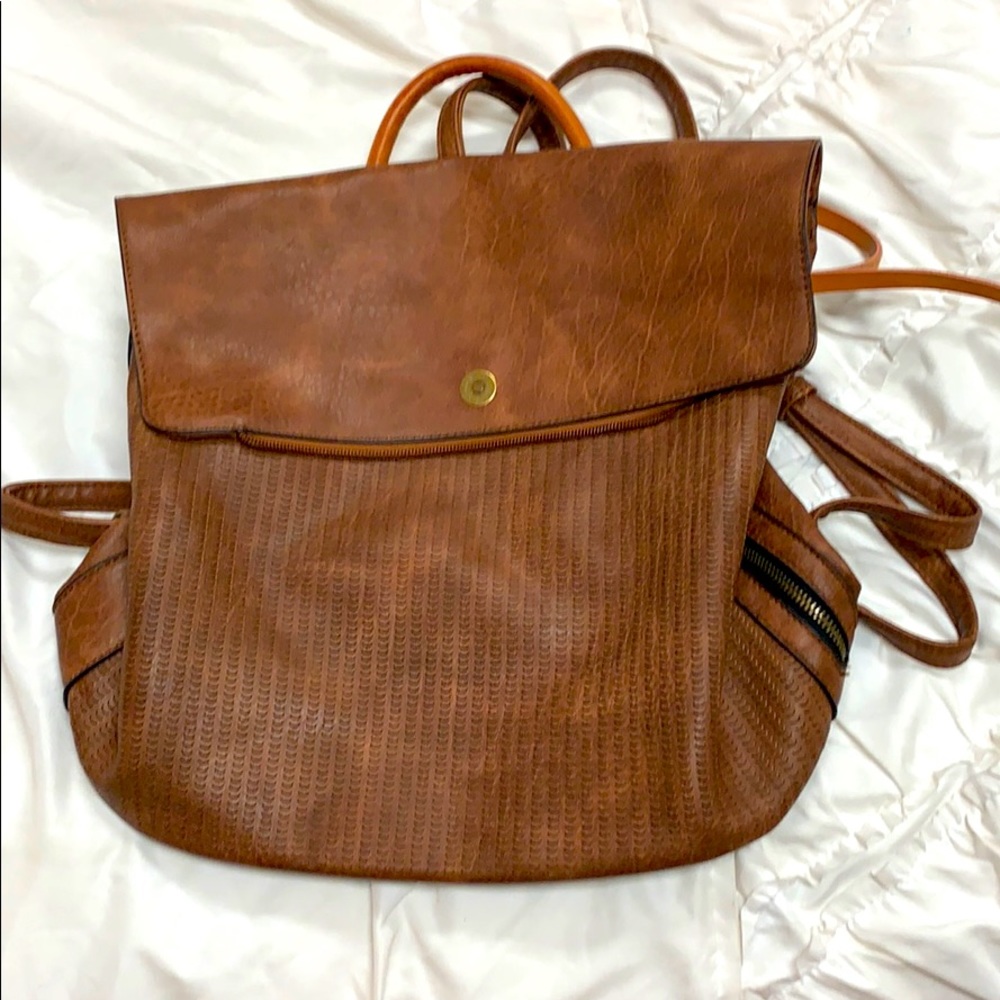 COPY - Rustic leather backpack/ purse bag
